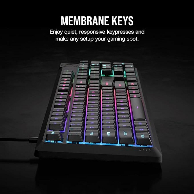 Corsair K55 CORE RGB Membrane Wired Gaming Keyboard Tbilisi - photo 2