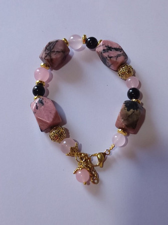 Bracelet onyx, rhodonite, pink quartz Tbilisi - photo 2